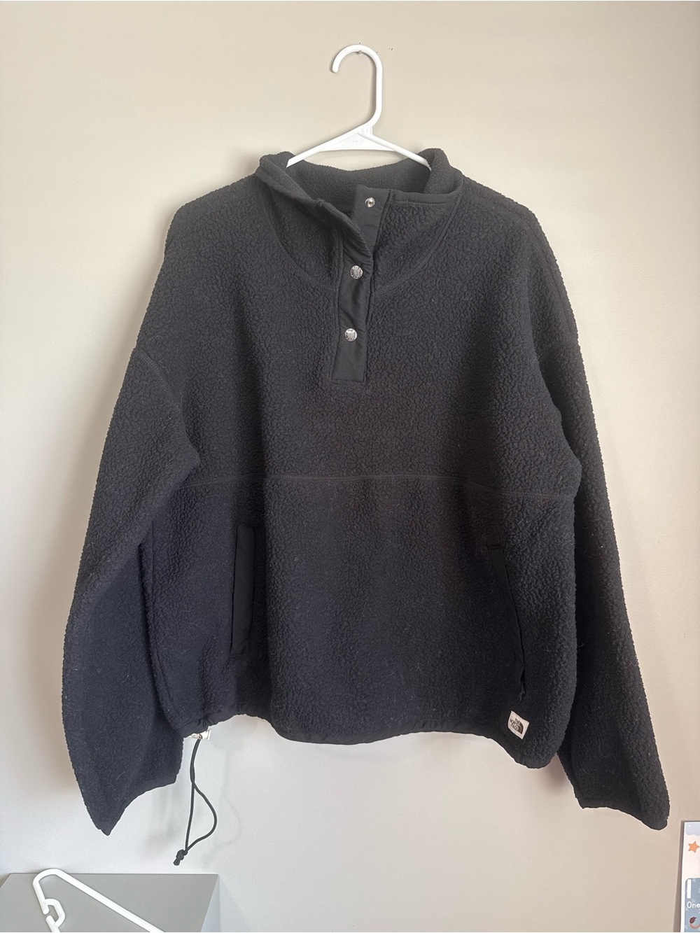The North Face Black Fleece Snap-Front Zip Pullover Size XL